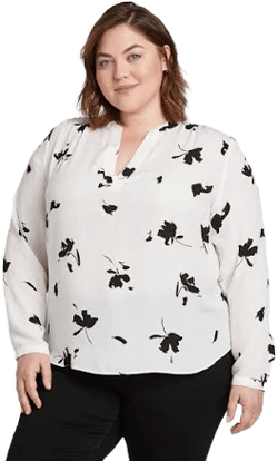 Ava & Viv Women's Floral Print Long Sleeve Blouse