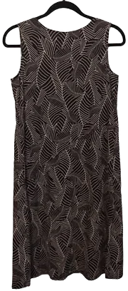 J. Jill Black And White Floral Linen Blend Dress with Pockets