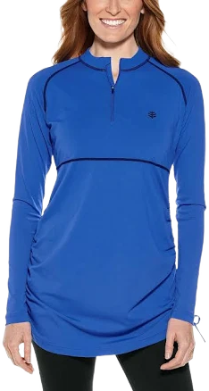 UPF 50+ Lawai Ruche Swim Shirt X-Small / Baja Blue / 3242