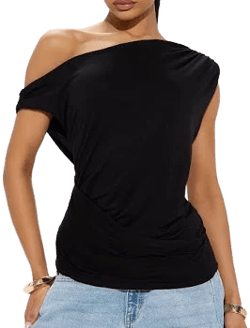 Fashion Nova Off Shoulder Double Lined Short Sleeve Blouse