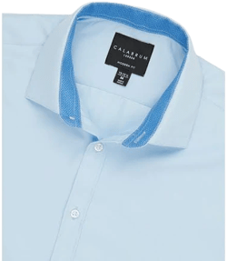 Calabrum Men's Regular Fit Solid Wrinkle Free Performance Dress Shirt