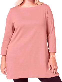 Karen S Plus Size Cotton Tunic Top Mellow Rose 2X