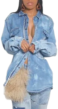 Vintage Bleached Denim Button Up