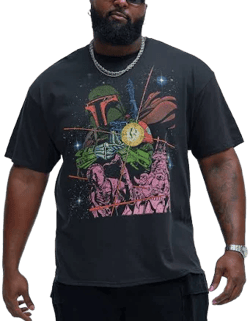 Fashion Nova Men's Star Wars Greatest In The Galaxy Short Sleeve Tee Shirt