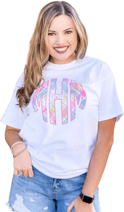 Personalized Pastel Plaid Graphic Tee