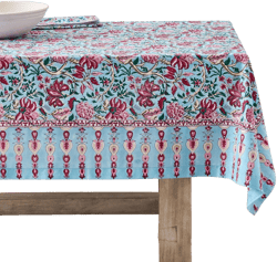 Pottery Barn Shannon Block Print Tablecloth