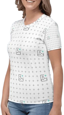 Printful Women's Crew Neck T-Shirt with Custom All-Over Print