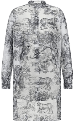 Dior Women's Toile de Jouy Cotton Voile Blouse