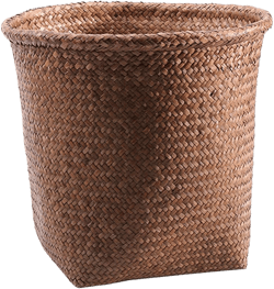 Amosfun Wicker Laundry Basket Handwoven Rattan Laundry Hamper Boho Decorative Storage Basket for Clothes Towels 26X26X26CM