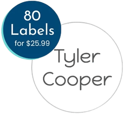 Name Bubbles Personalized Square Clothing Labels