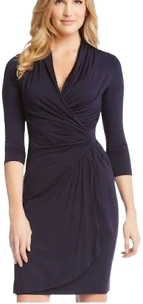 Navy Wrap Dress | Shop Women's Work Dresses - CalJune.com S (4-6)
