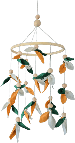 Leaf mobile, Boho baby mobile, boho mobile, Boho nursery decor, boho baby room, modern baby mobile, musical mobile, mobile with leaf