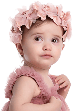 Bethynas Baby Girls Flower Cluster Headband Soft Lace Cloth Floral Head Wear for Wedding Party Cute Flower Hair Band for Toddlers Flower Girls (Pink)