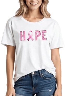 Women's Loose Crew Neck Short Sleeve Ribbon Graphic Tee