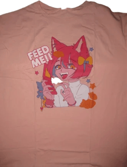 Romwe Kawaii Feed Me Anime Girl Oversized Tee