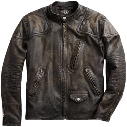 Ralph Lauren Men's Slim Fit Leather Moto Jacket