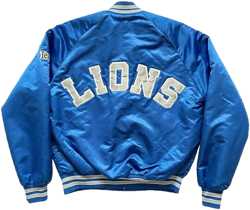 Detroit Lions 80s Full-Snap Bomber Jacket