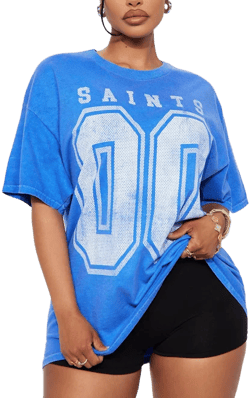 Fashion Nova Oversized Washed Short Sleeve Graphic T-Shirt