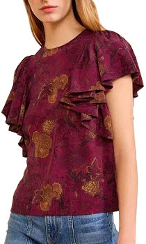 Ulla Johnson Lena Flutter Sleeve Silk Top