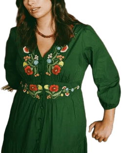 Joanie Clothing Vintage Floral Embroidered Dress