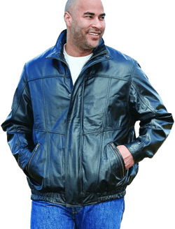 KingSize Men's Big & Tall Leather Bomber Jacket