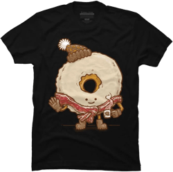 Design by Humans Bacon Scarf Maple Donut Graphic T-Shirt
