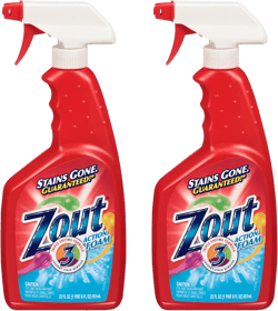 Zout Laundry Stain Remover Spray, Triple Enzyme Formula, 22 Ounce Bottles, 2-Pack Foaming Action