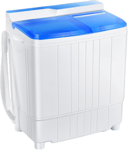 Giantex Portable Washing Machine, Twin Tub Washer and Dryer Combo, 13lbs Compact Mini Laundry Clothes Washer, Built-in Drain Pump, Semi-Automatic Wash and Spin Cycle for Apartment Dorm Camping RV White & Blue