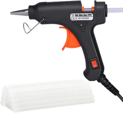 Hot Glue Gun, Upgraded 20W High Temp Mini Hot Melt Glue Gun Kit with 50pcs Glue Sticks(4.0'' x 0.27") for DIY Projects, Arts and Crafts, Home Quick Repairs & Sealing, Artistic Creation, Black