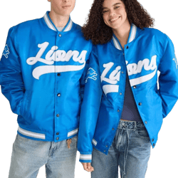 Aeropostale Detroit Lions Satin Bomber Jacket