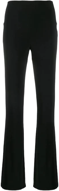 Norma Kamali - high waisted straight-leg trousers - women - Polyester/Spandex/Elastane - S - Black