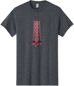 Men's Diamond-Patterned-scarf Graphic Tee