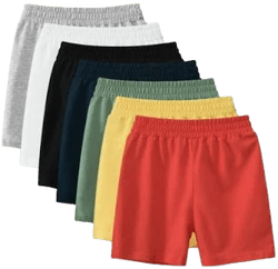 Phenas 7 Pack Toddler Boys Cotton Athletic Shorts
