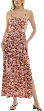 As U Wish Juniors' Floral-Print Maxi Dress