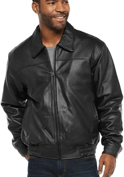 Victory Outfitters Men's Genuine Quilted Lined Leather Banded Bottom Jacket