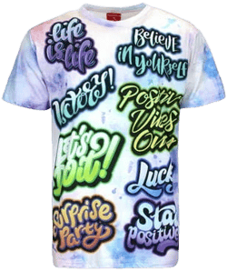 Victorious Men's Airbrush Graffiti Tie Dye T-Shirt