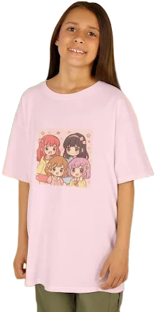 Kawaii Anime Girl Oversized Pastel Graphic T-Shirt