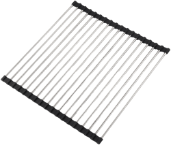 Foldable Stainless Steel Dish Drainer Roll Up Dish Drying Rack