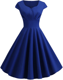 Retro Vintage 1950s A-Line V-Neck Knee Length Flare Cocktail Dress