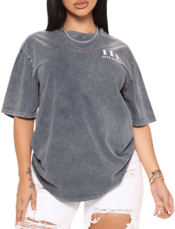 Fashion Nova Washed Short Sleeve Graphic T-Shirt