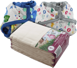 KANGA CARE Prefold Size 1 Cloth Diaper Set Reusable Unbleached Viscose of Rayon from Bamboo 6 pack + 2 Waterproof Rumparooz Newborn Diaper Cover Baby