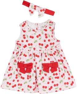 Rare Editions Baby Girls Print Tank Dress with Pockets & Headband