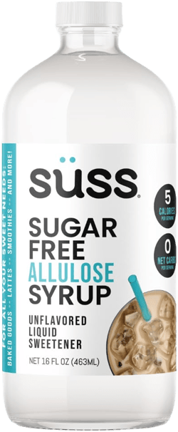 SÜSS Sugar-Free Allulose Syrup, 16 fl oz – Five Calorie, Zero Net Carbs Sweetener, Gluten-Free, Keto, Paleo, Vegan, Diet-Friendly Pure 16 Fl Oz (Pack of 1)