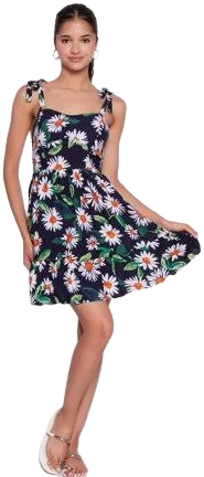 Rainbow Women's Sleeveless Floral Daisy Print Sundress