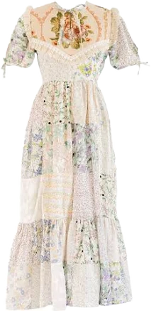 Sugar Cream Vintage Women's Re-Design Upcycled Floral Maxi Dress