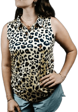 Shank It Golf Women's Cheetah Leopard Polo