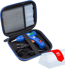 Hot Glue Gun Kit, 40 Glue Sticks for Mini Glue Guns with Hardshell Carrying Case for School Crafts DIY Arts, Quick Home Repairs, Home School Project and Festival Decorations (20W)