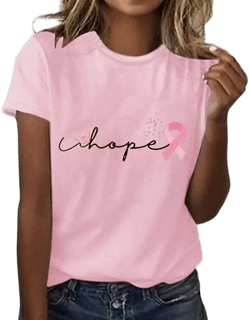 Women's Breast Cancer Awareness Ribbon Graphic Tee