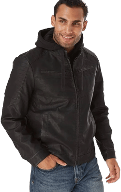 Big & Tall Men's Faux Leather Moto Jacket