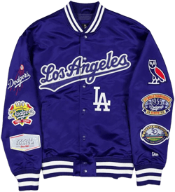 OVO Men's Los Angeles Dodgers Full-Snap Twill Satin Jacket